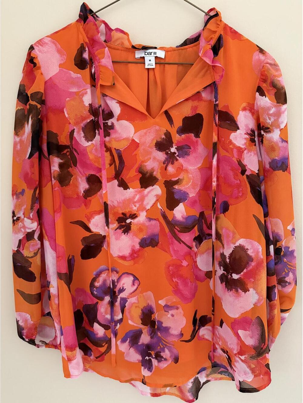 M Bar III Macy’s Floral Blouse, Lined